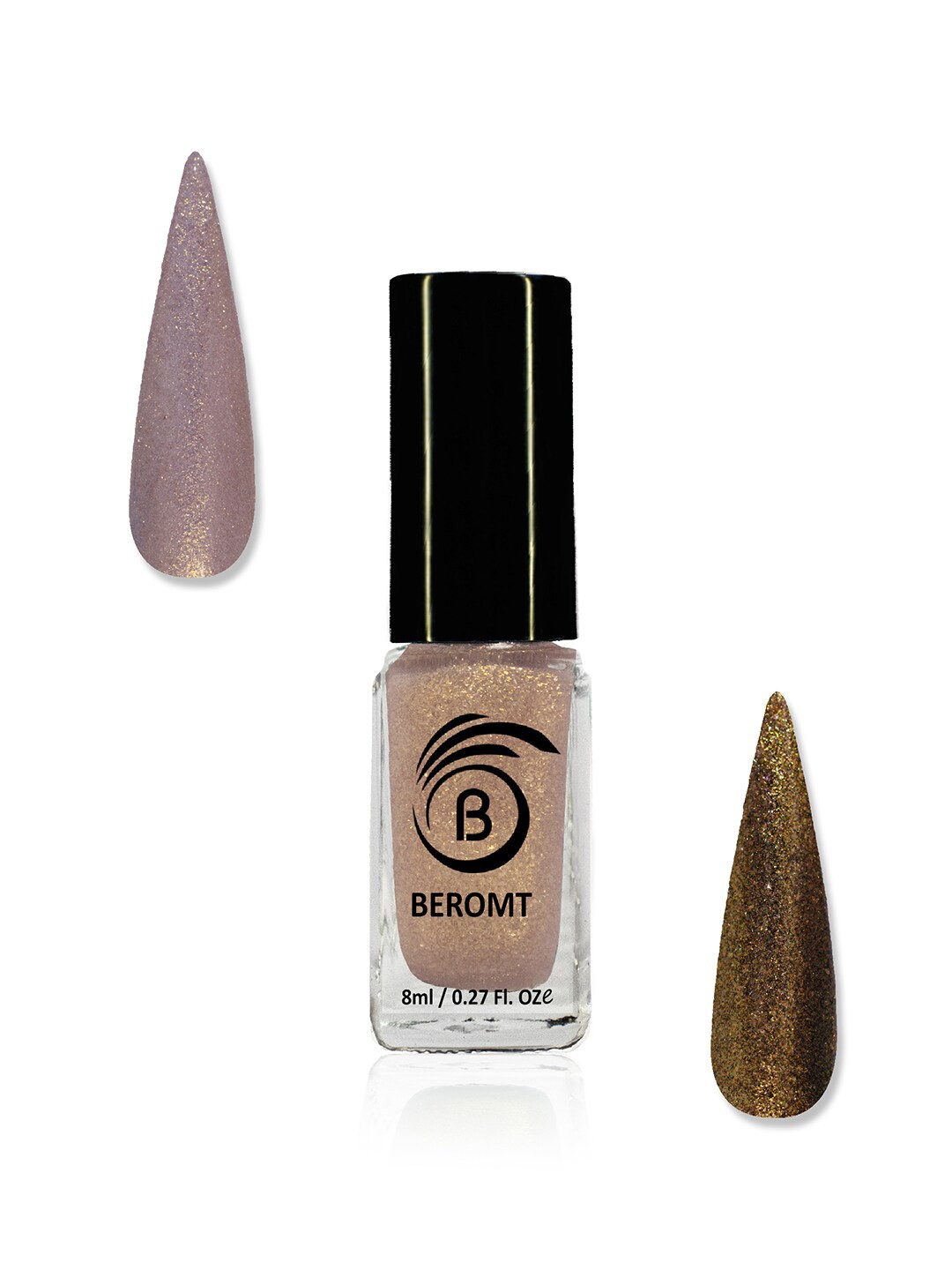 

BEROMT Cruelty-Free Shimmery Gel Effect Diamond Nail Polish 8 ml - Princess Diamond 811, Bronze