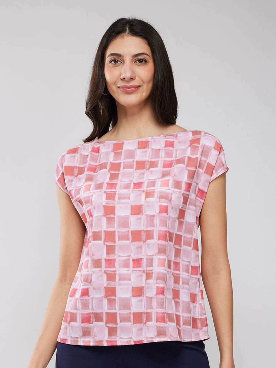 

FableStreet Geometric Print Top, Pink