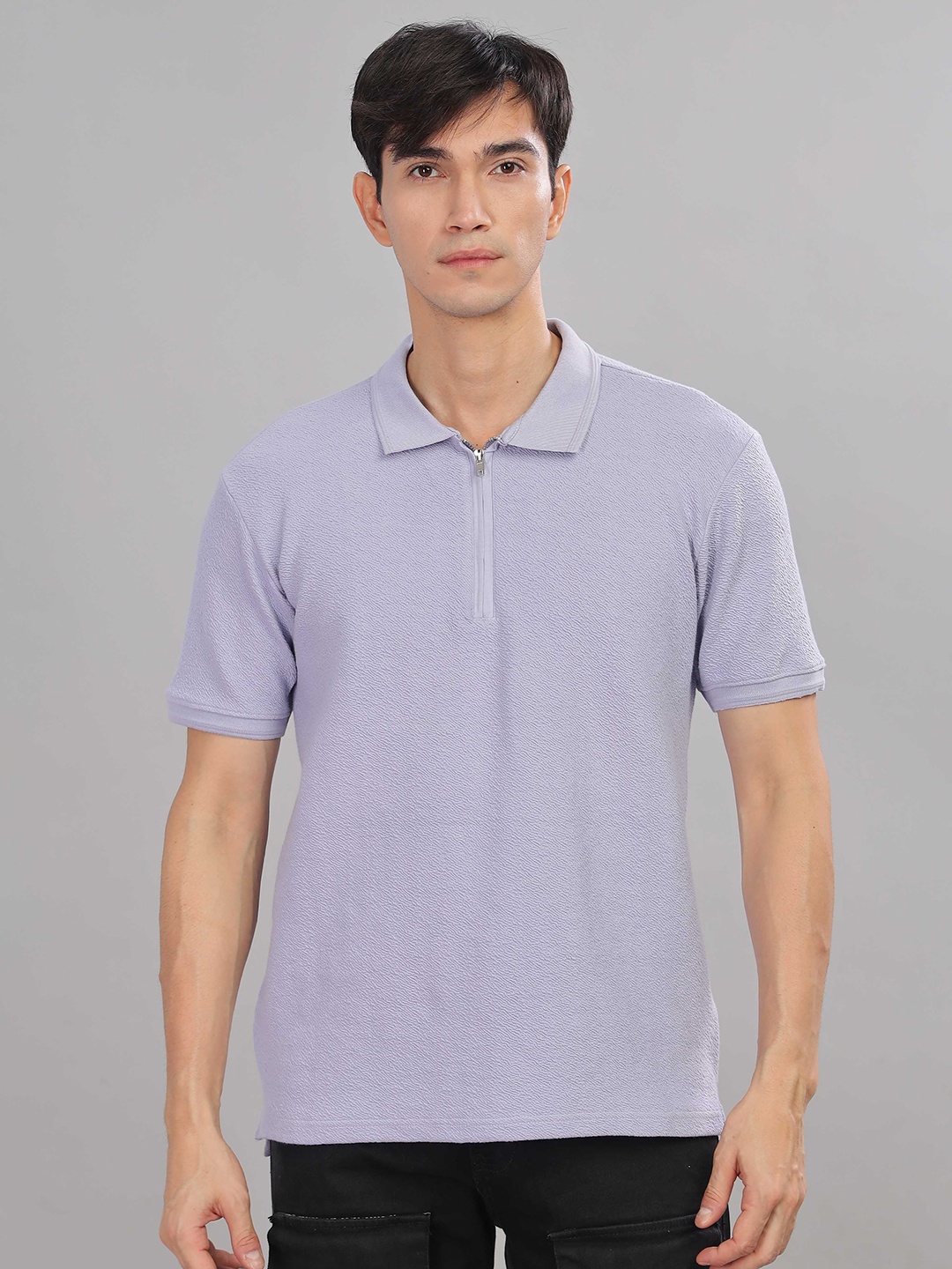 

TOMHIDDLE Men Polo Collar T-shirt, Purple