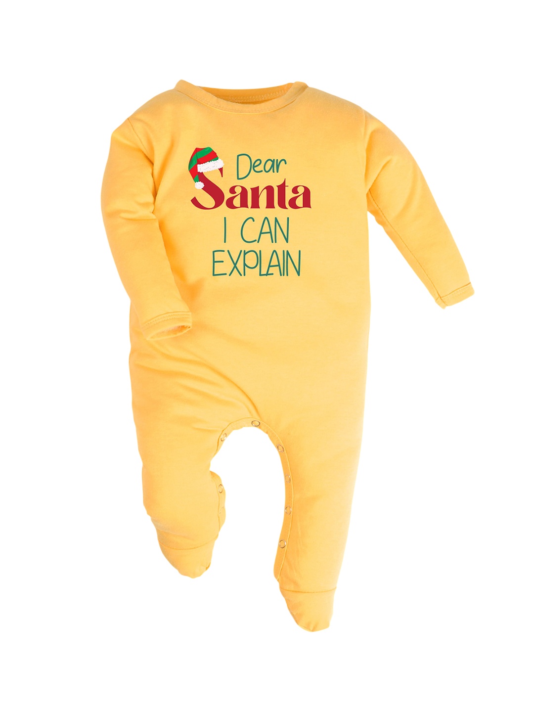 

FFLIRTYGO Infants Printed Pure Cotton Sleepsuit, Yellow