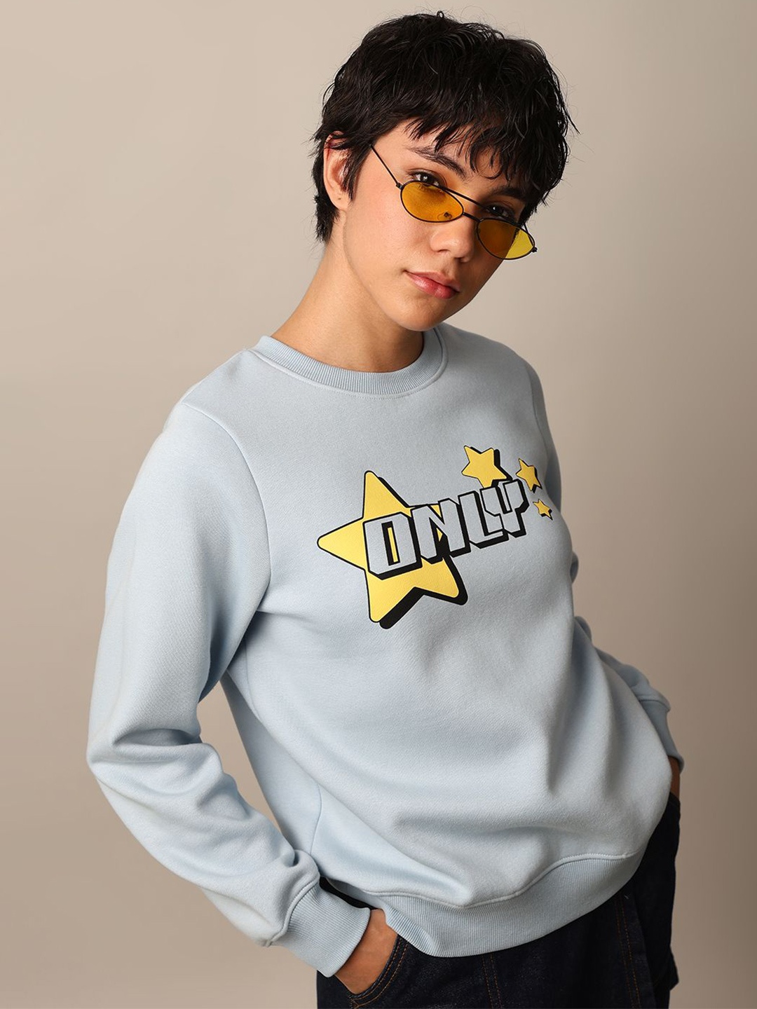 

ONLY Women Printed Sweatshirt, Blue