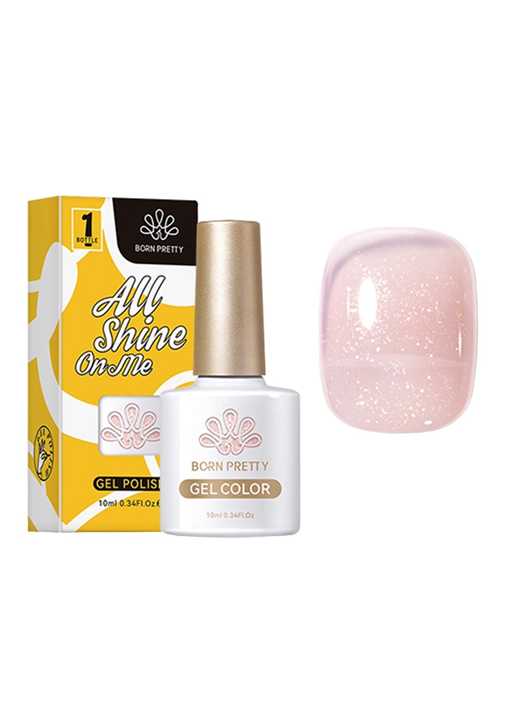 

BORN PRETTY Jelly Nude Glitter Gel Color Nail Polish - 10ml - JN61, Beige