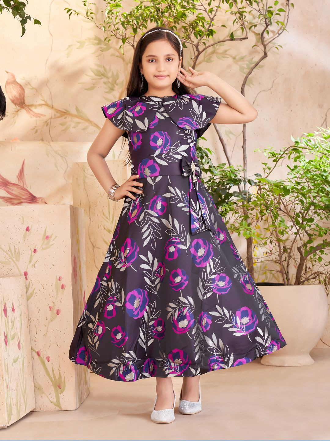 

HERE&NOW Floral Print Maxi Dress, Purple