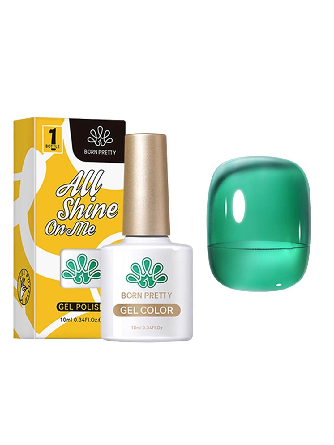 

BORN PRETTY Gel Color Waterproof Nail Polish- 10 ml - JN73, Green