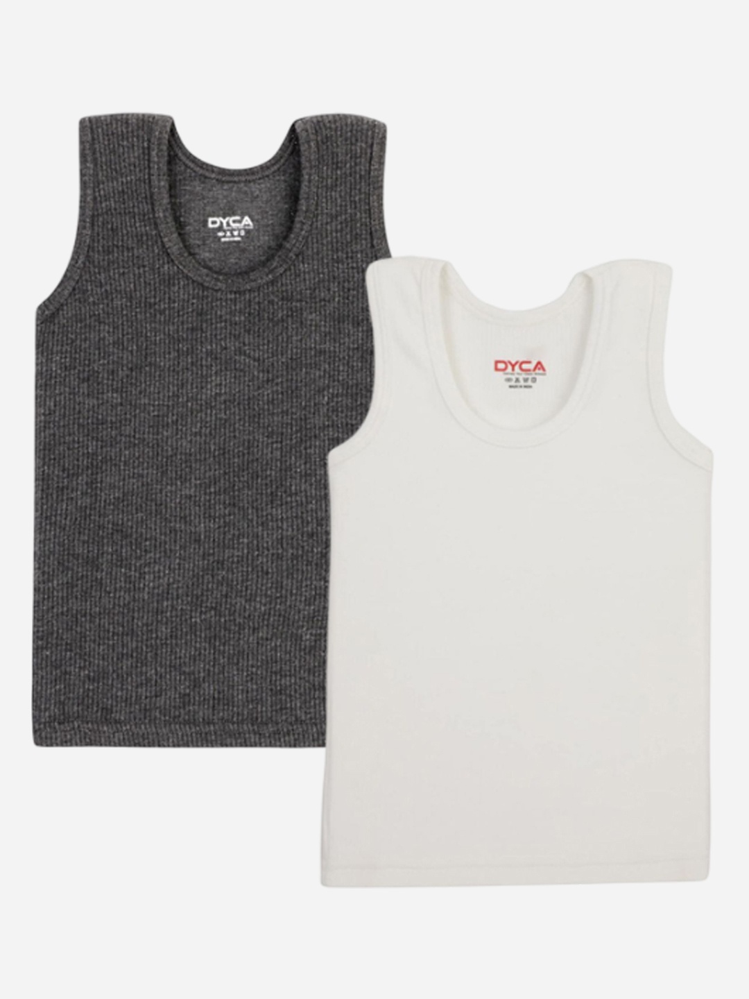 

DYCA Kids Pack Of 2 Cotton Sleeveless Thermal Tops, Charcoal