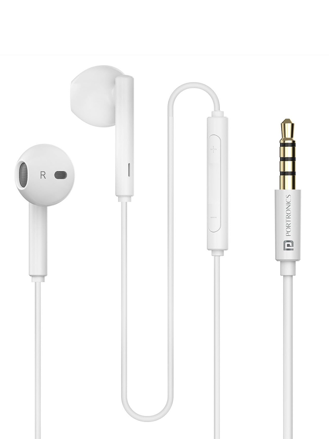 

Portronics Wired Earphones With HD Mic Headphones, White