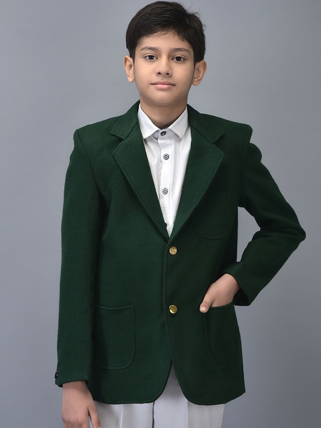 

Noty Kids Woolen Winter Blazer, Green