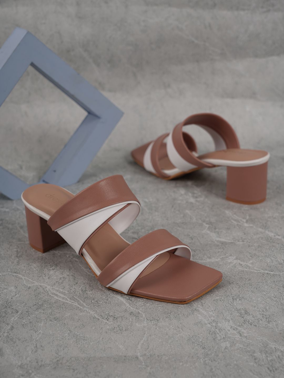 

DressBerry Block Sandals, Peach