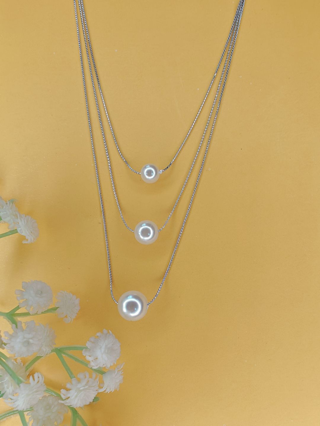 

NVR Girls Silver-Plated Layered Chain