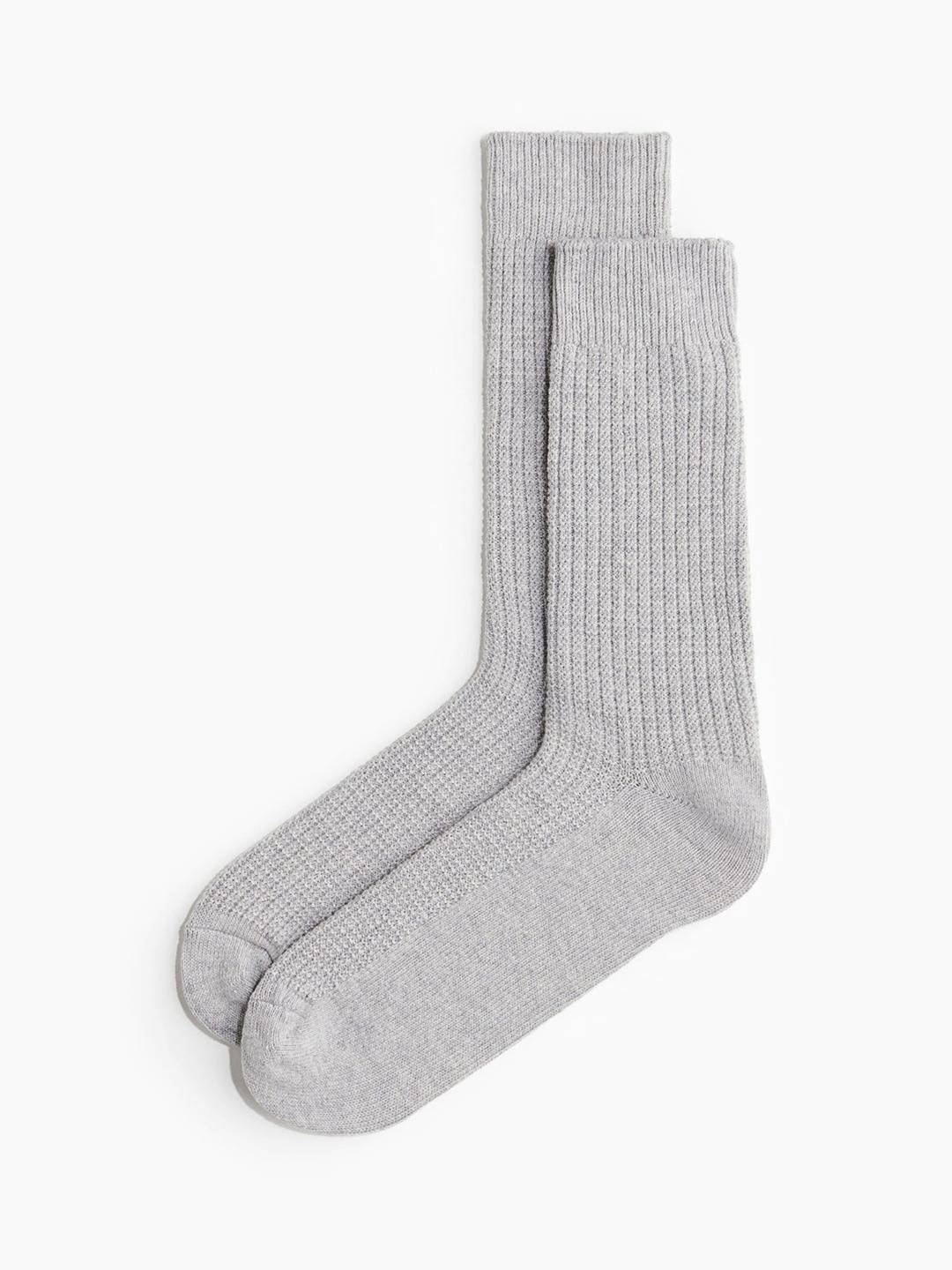 

H&M Men Waffled Socks, Grey