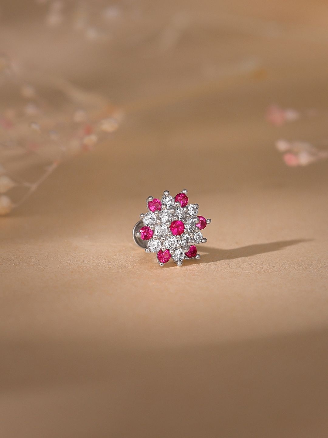 

GIVA Rhodium-Plated Stud Nosepin, Silver