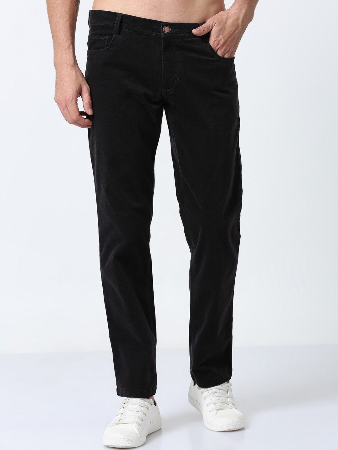 

NEVER NEUD Men Relaxed Straight Leg Straight Fit Trousers, Grey