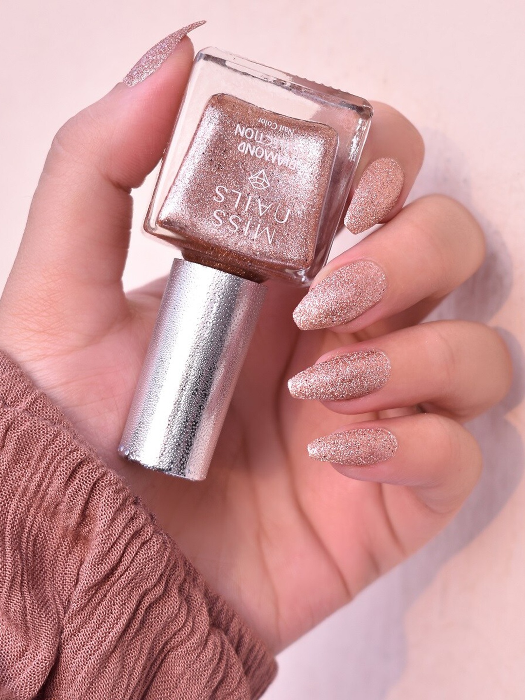 

MISS NAILS Toxic Free Diamond Nail Polish 8 ml - MNDC18, Brown
