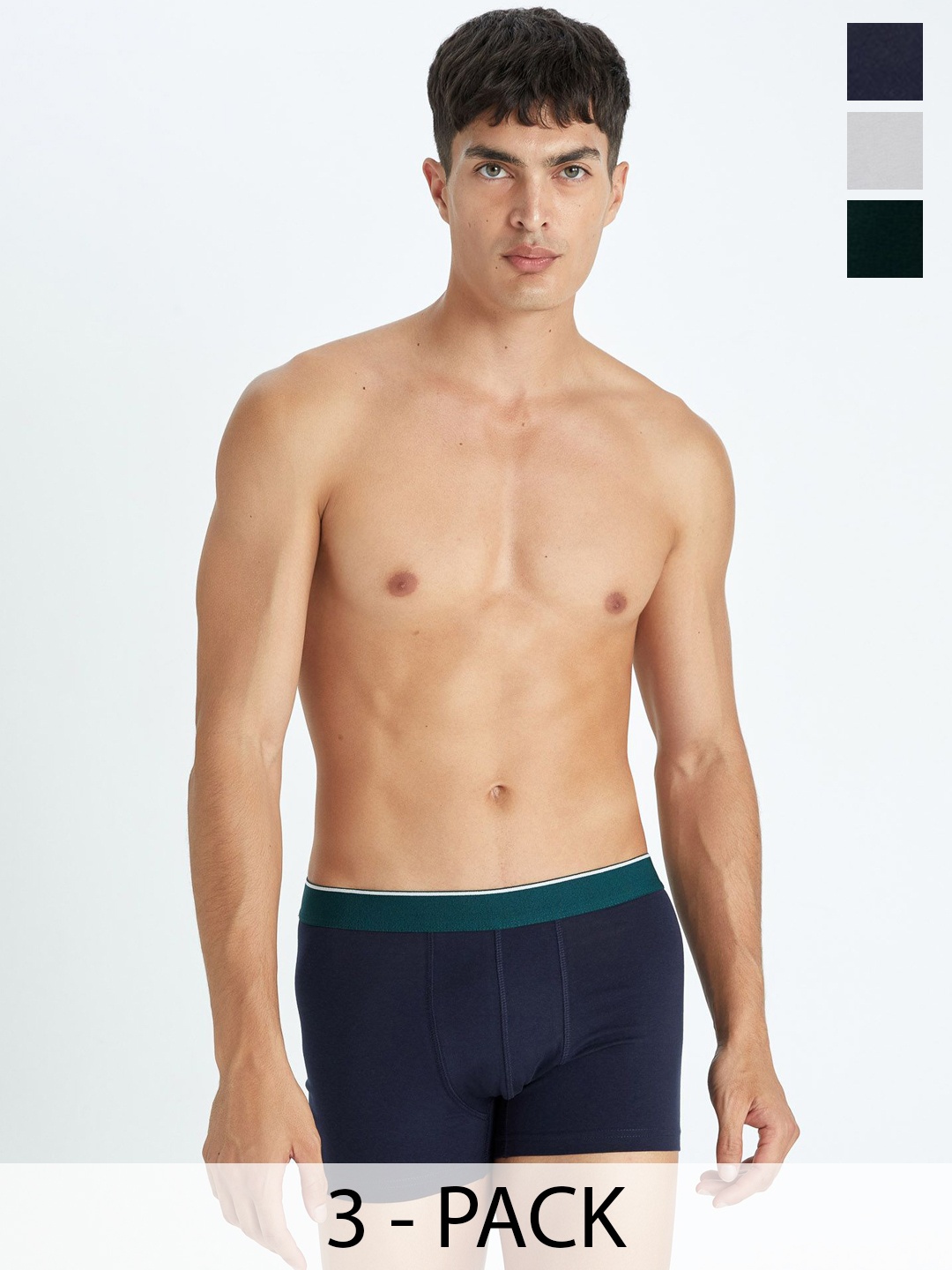 

DeFacto Pack Of 3 Cotton Short Trunks 234665928-NV135, Navy blue