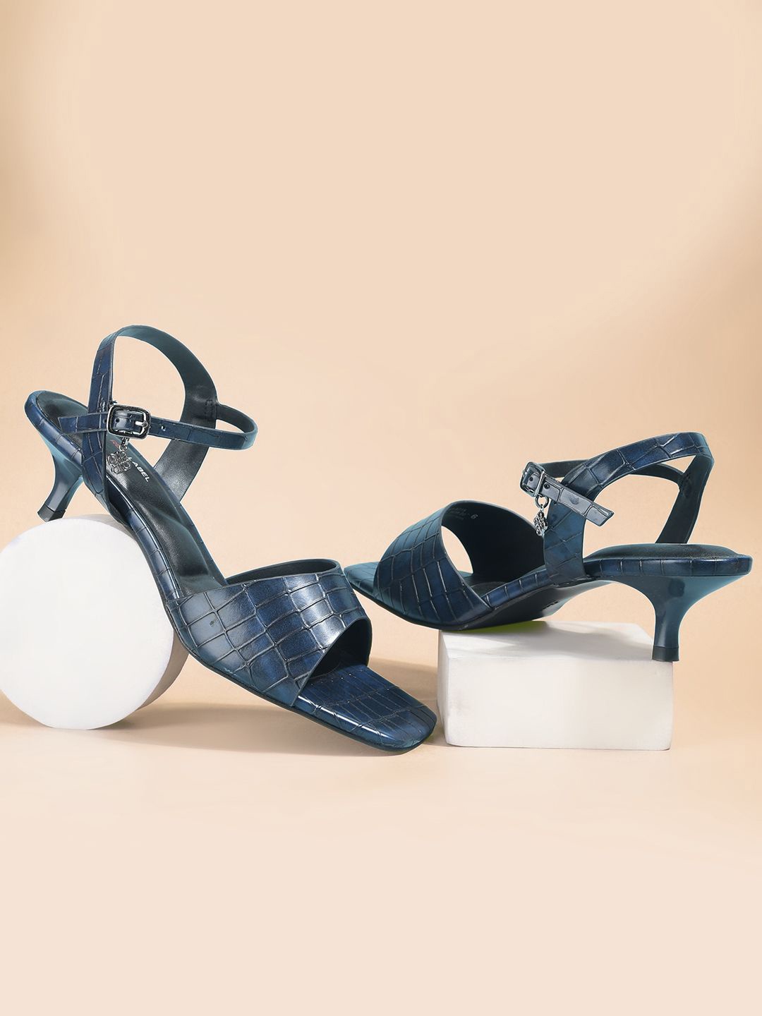 

Bata Ethnic Slim Heeled Sandals, Blue