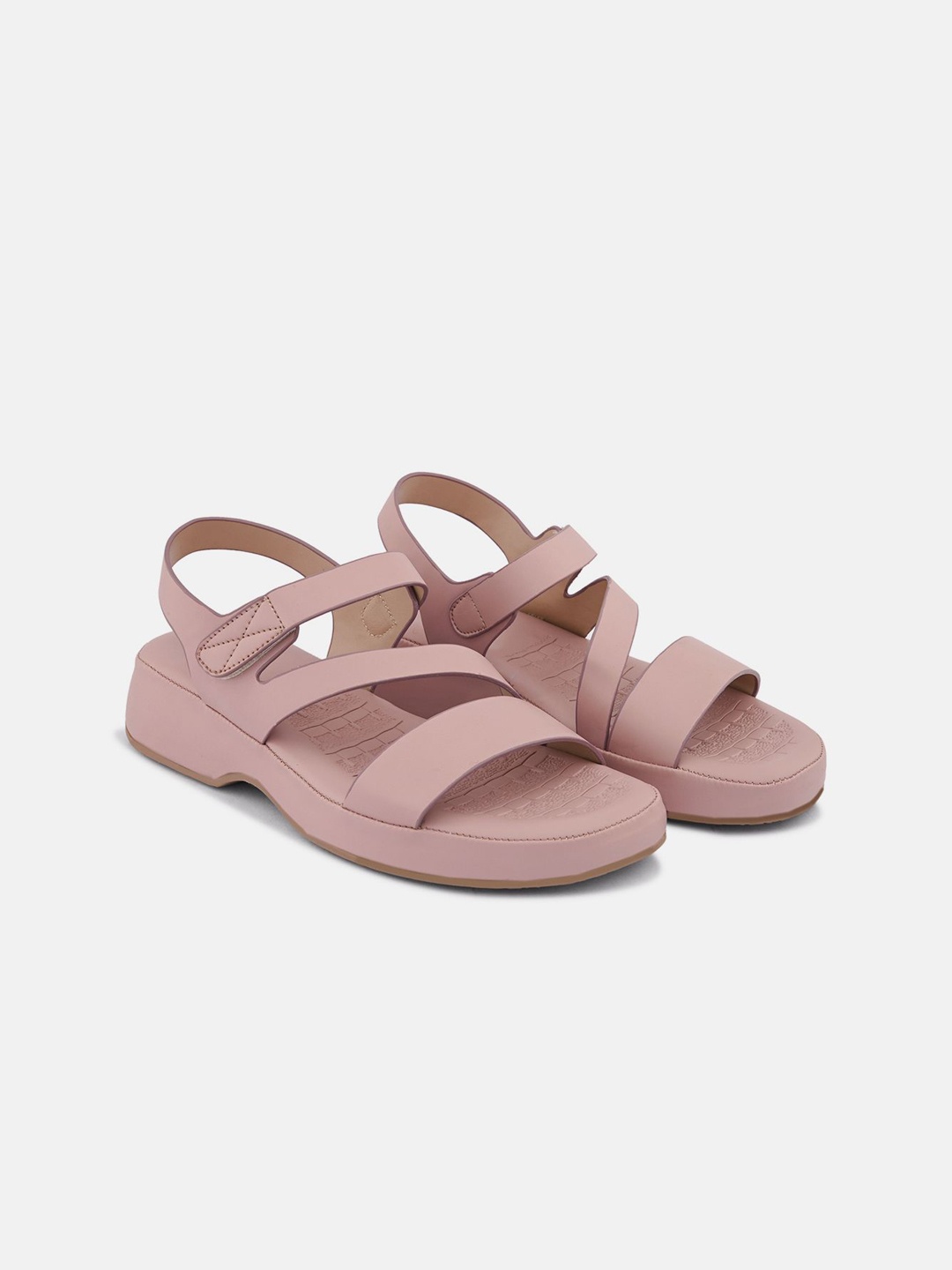 

ALL TABS OPEN Textured Wedge Sandals, Pink