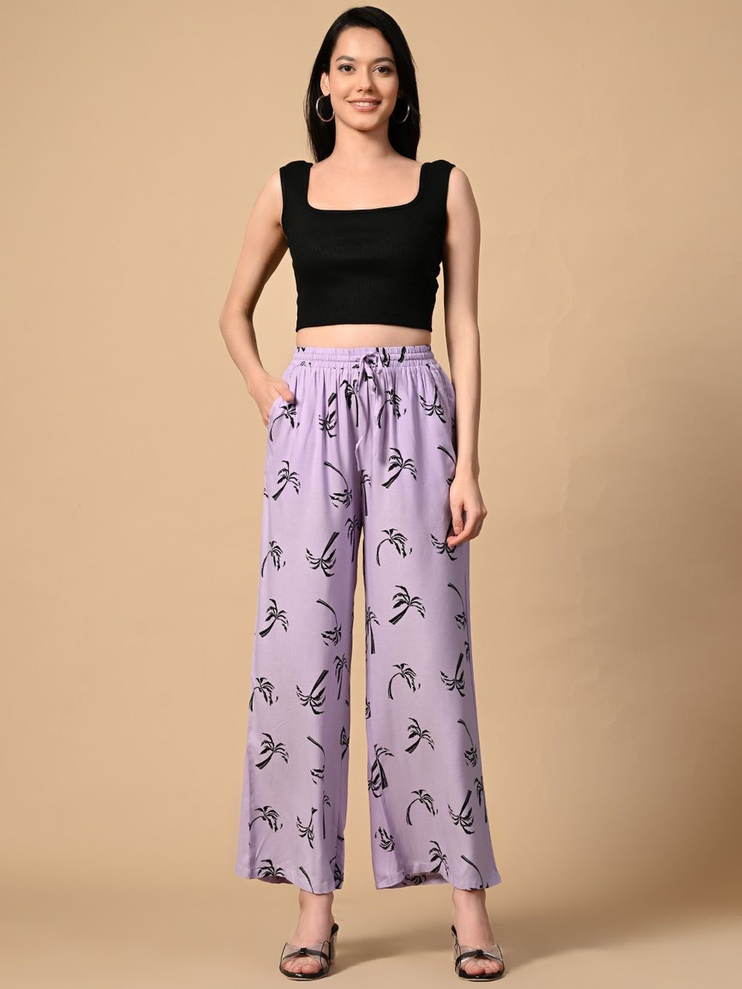 

all about you Women Floral Printed Trousers, Purple