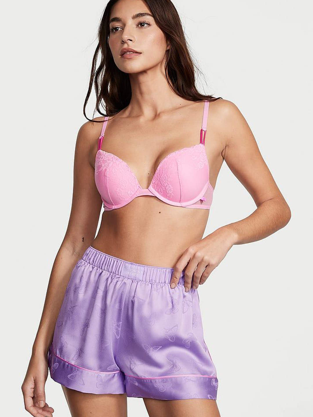 

Victoria's Secret Women Printed Lounge Shorts, Purple