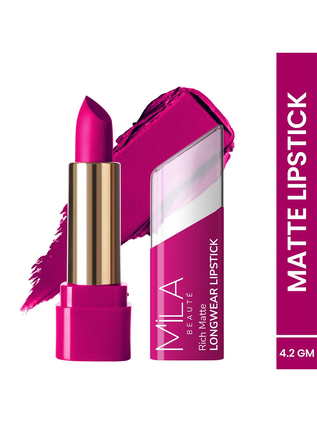 

MILA BEAUTE Rich Matte Long Wear Lipstick - 4.2 g Each - Lets Dance - 614, Pink