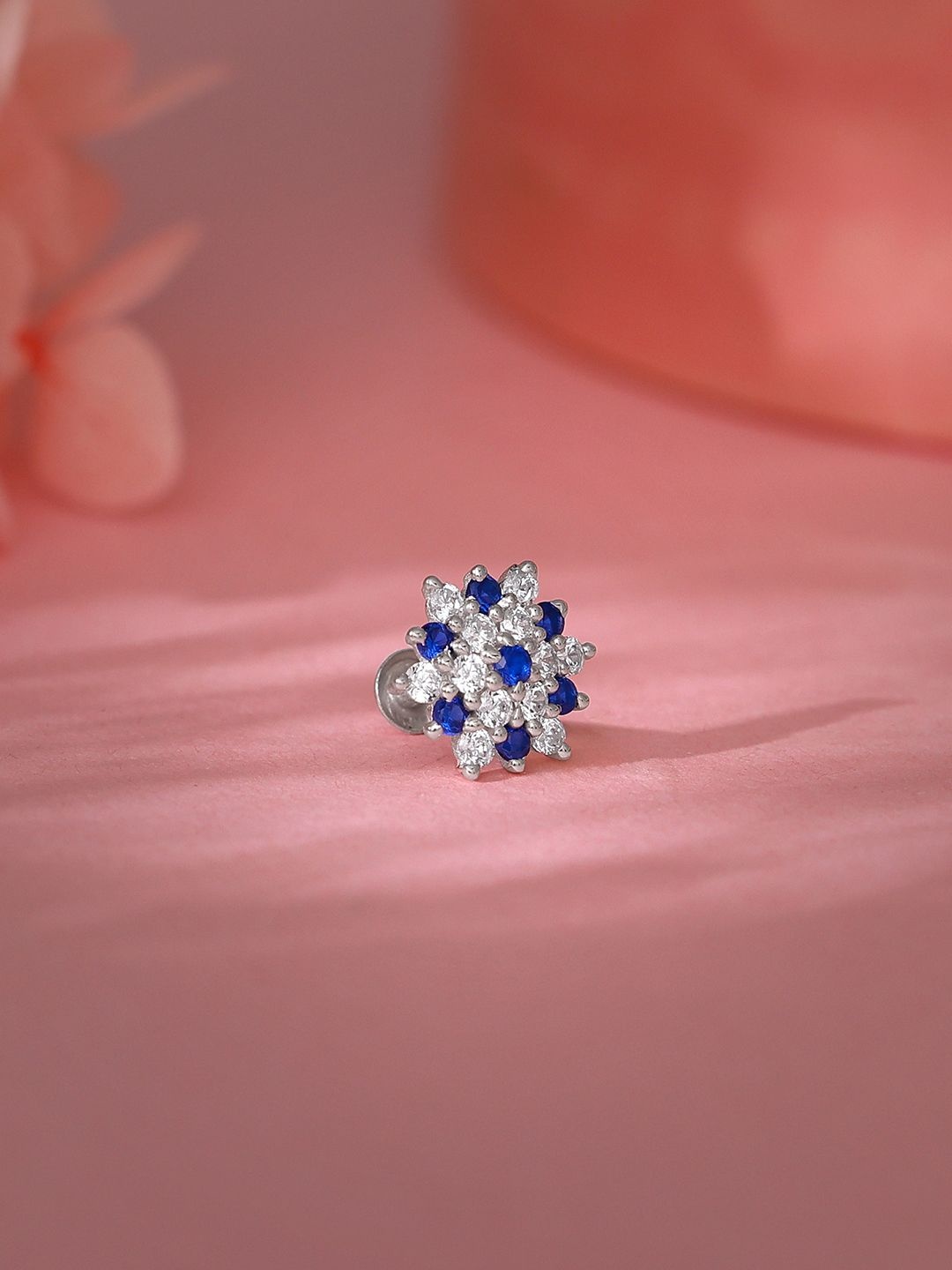 

GIVA Rhodium-Plated Stud Nosepin, Silver
