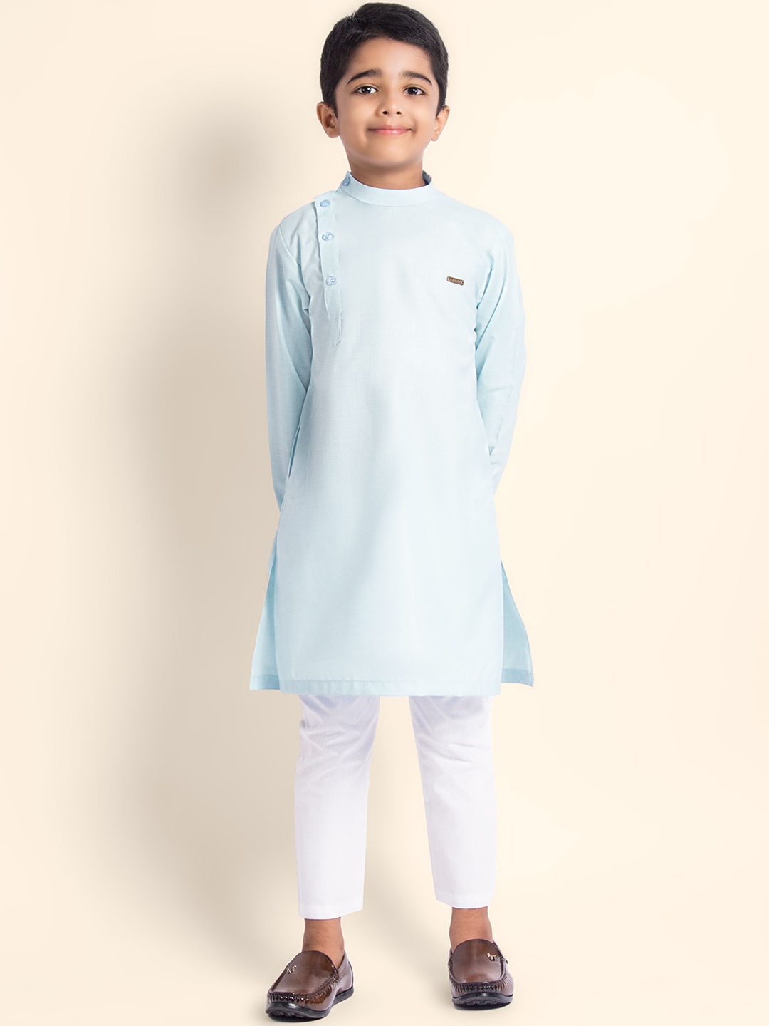 

DEVOILER Boys Thread Work Kurta, Blue