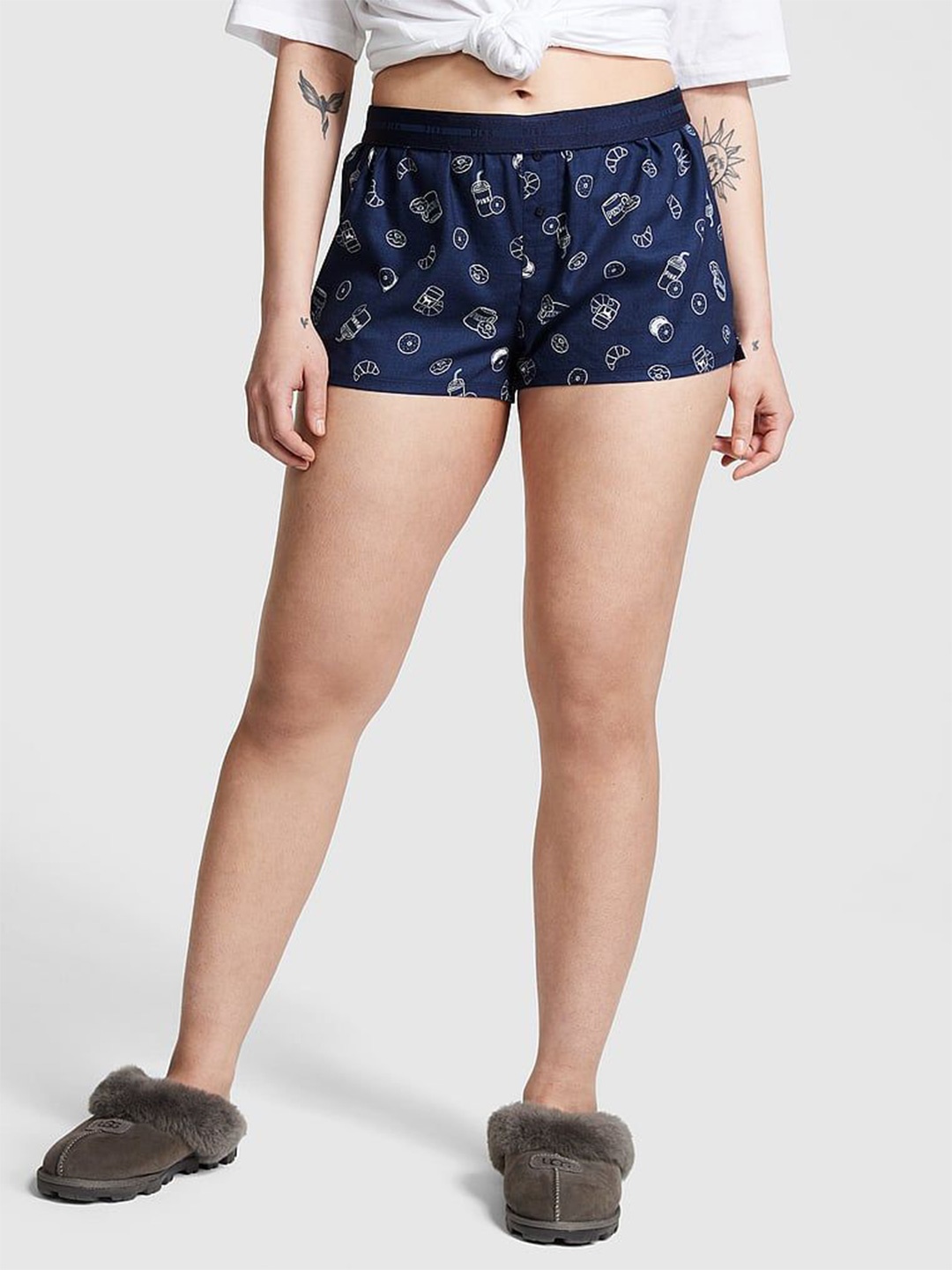 

Victoria's Secret Women Printed Lounge Shorts, Blue