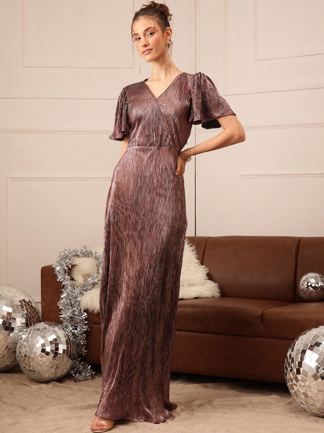 

The Roadster Lifestyle Co Self Design Maxi Dress, Gold