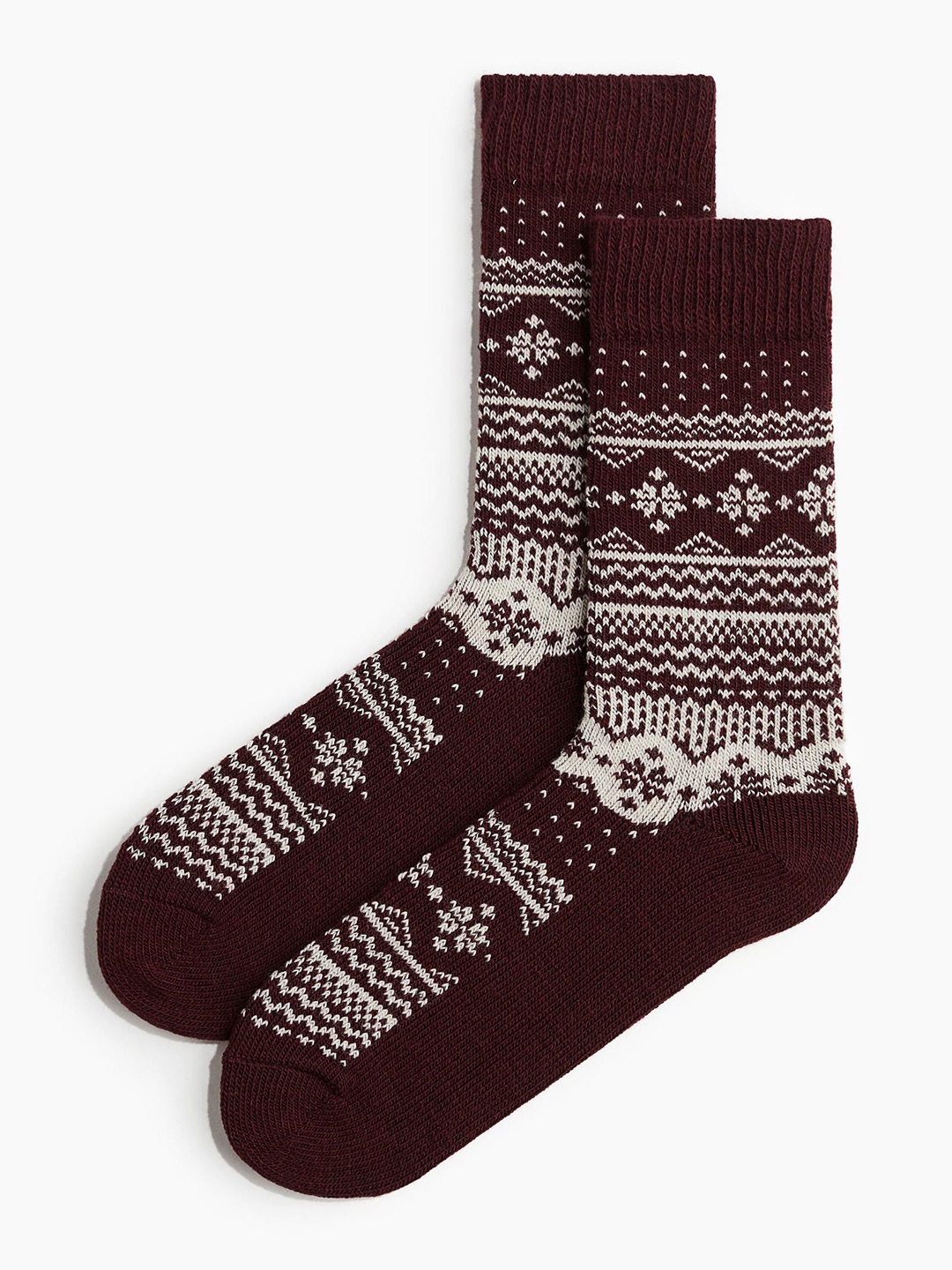 

H&M Men Wool-Blend Socks, Red