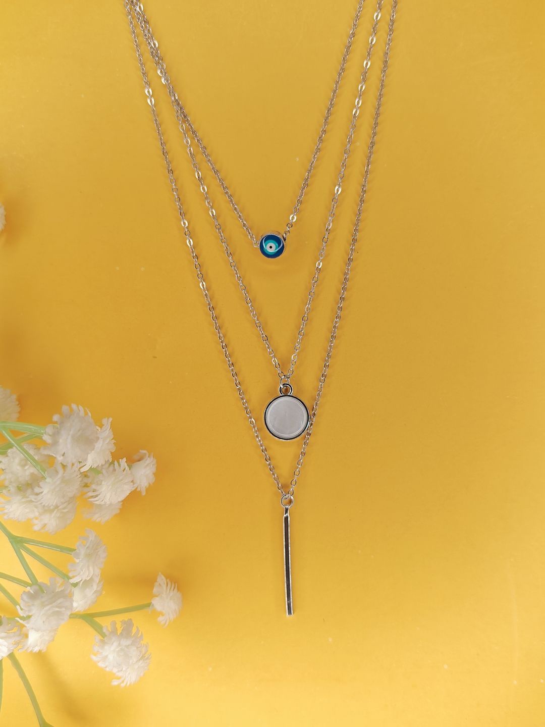 

NVR Girls Silver-Plated Layered Chain