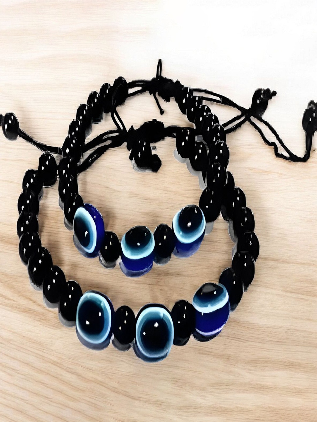

RUHI COLLECTION Unisex 2 Onyx Charm Bracelet, Black