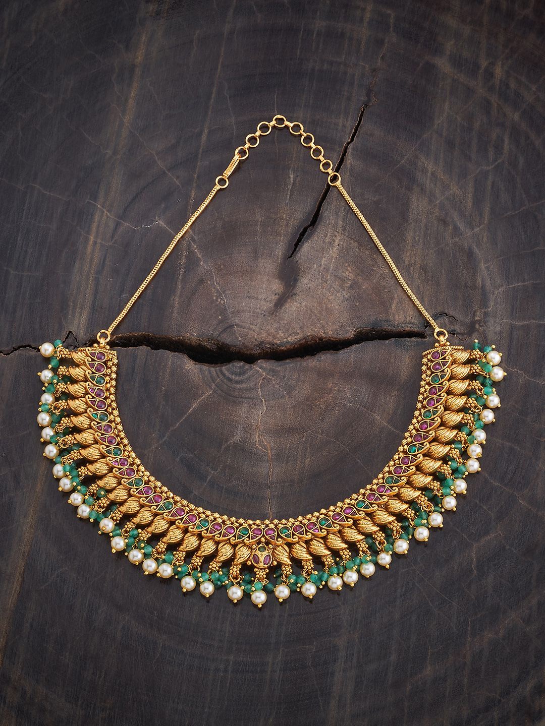 

Kushal's Fashion Jewellery Copper Gold-Plated Antique Necklace