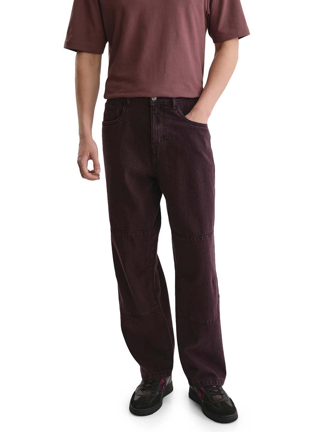 

RARE RABBIT Men Comfort Stretchable Mid Rise Jeans, Purple