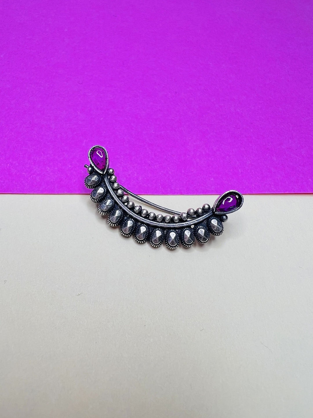 

Arte Jewels Sterling Silver Stone Studded Stud Nosepin