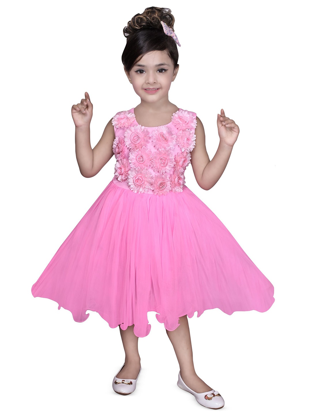 

BAESD Floral Net Fit & Flare Dress, Pink