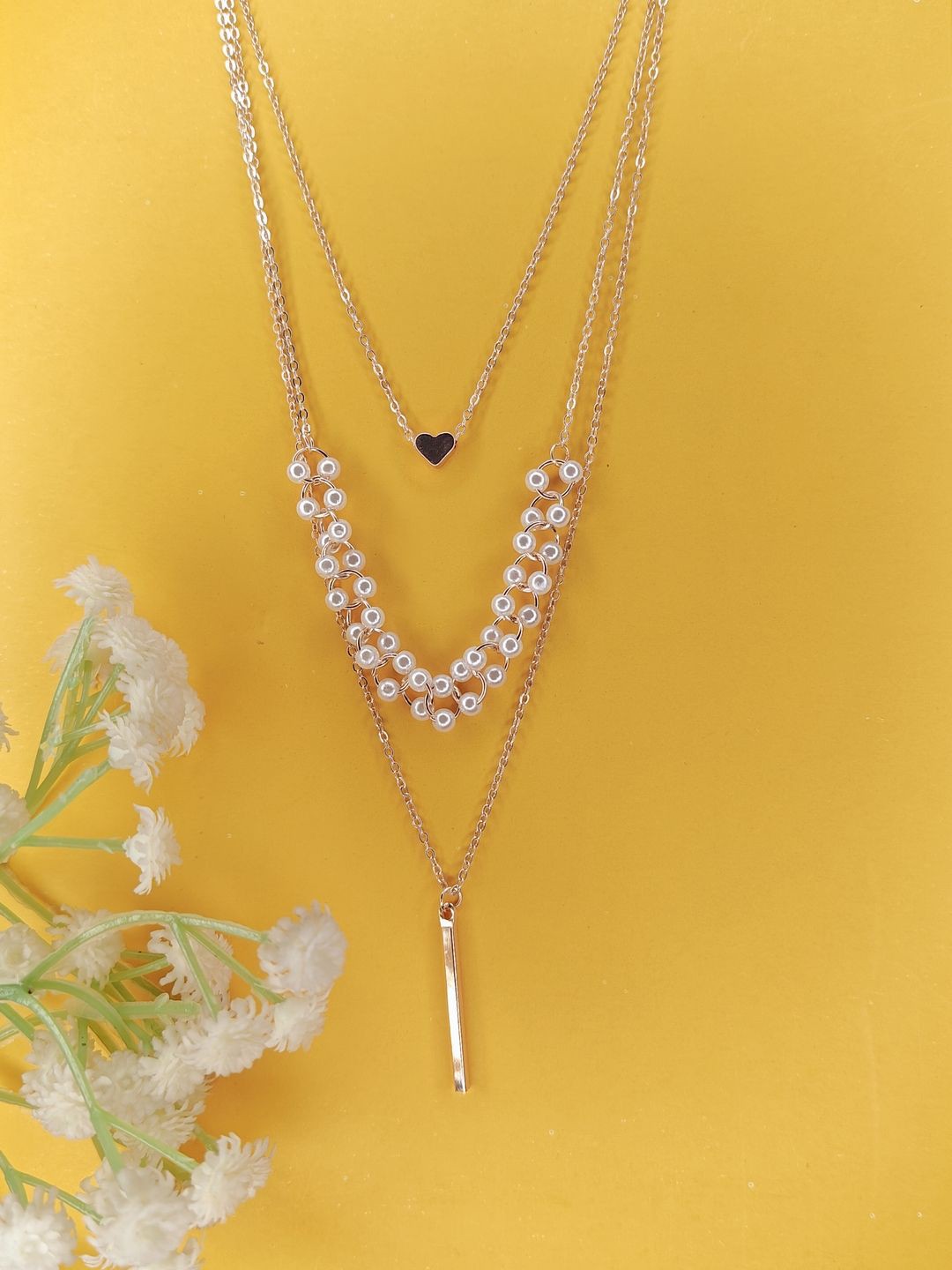 

NVR Girls Rose Gold-Plated Layered Chain