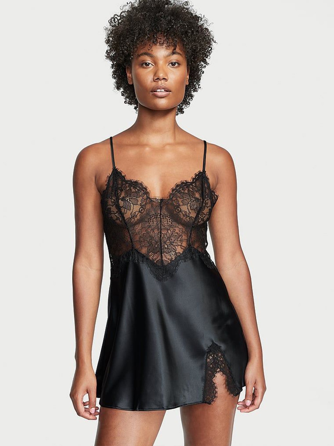 

Victoria's Secret Self Design Lace Baby Dolls, Black