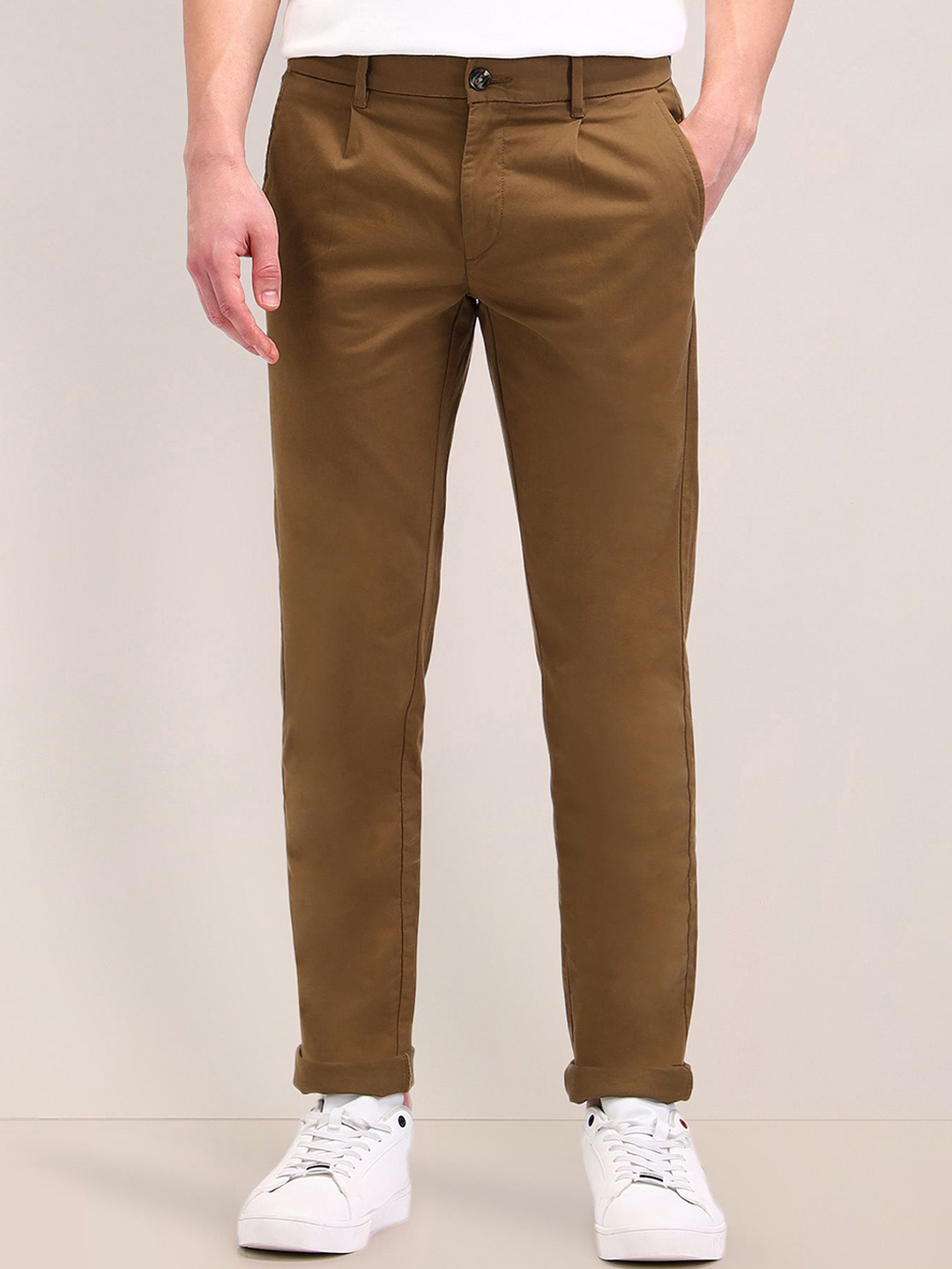 

U.S. Polo Assn. Men Slim Fit Chinos Trousers, Brown