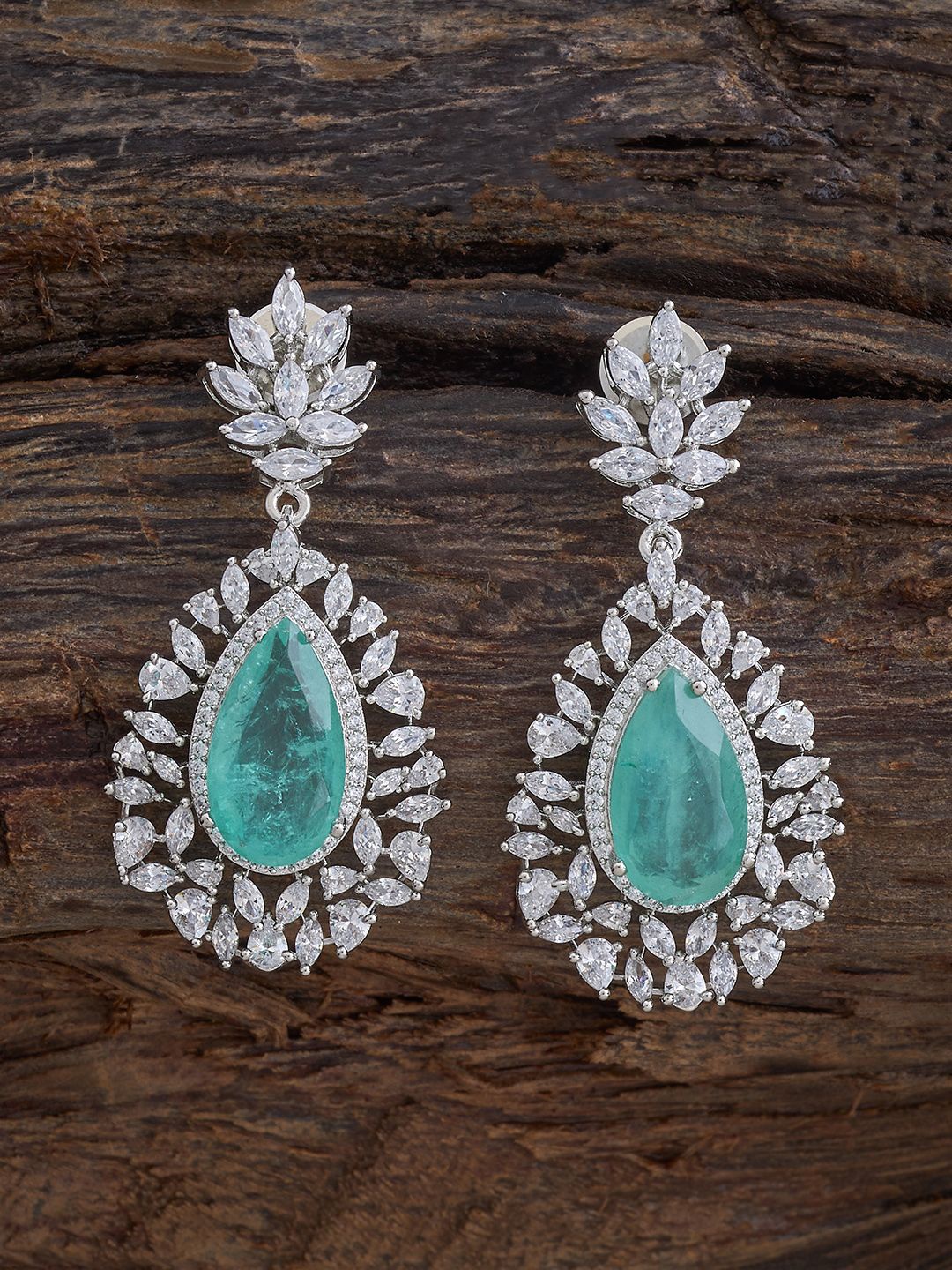 

Kushal's Fashion Jewellery Teardrop Shaped Drop Earrings, Green