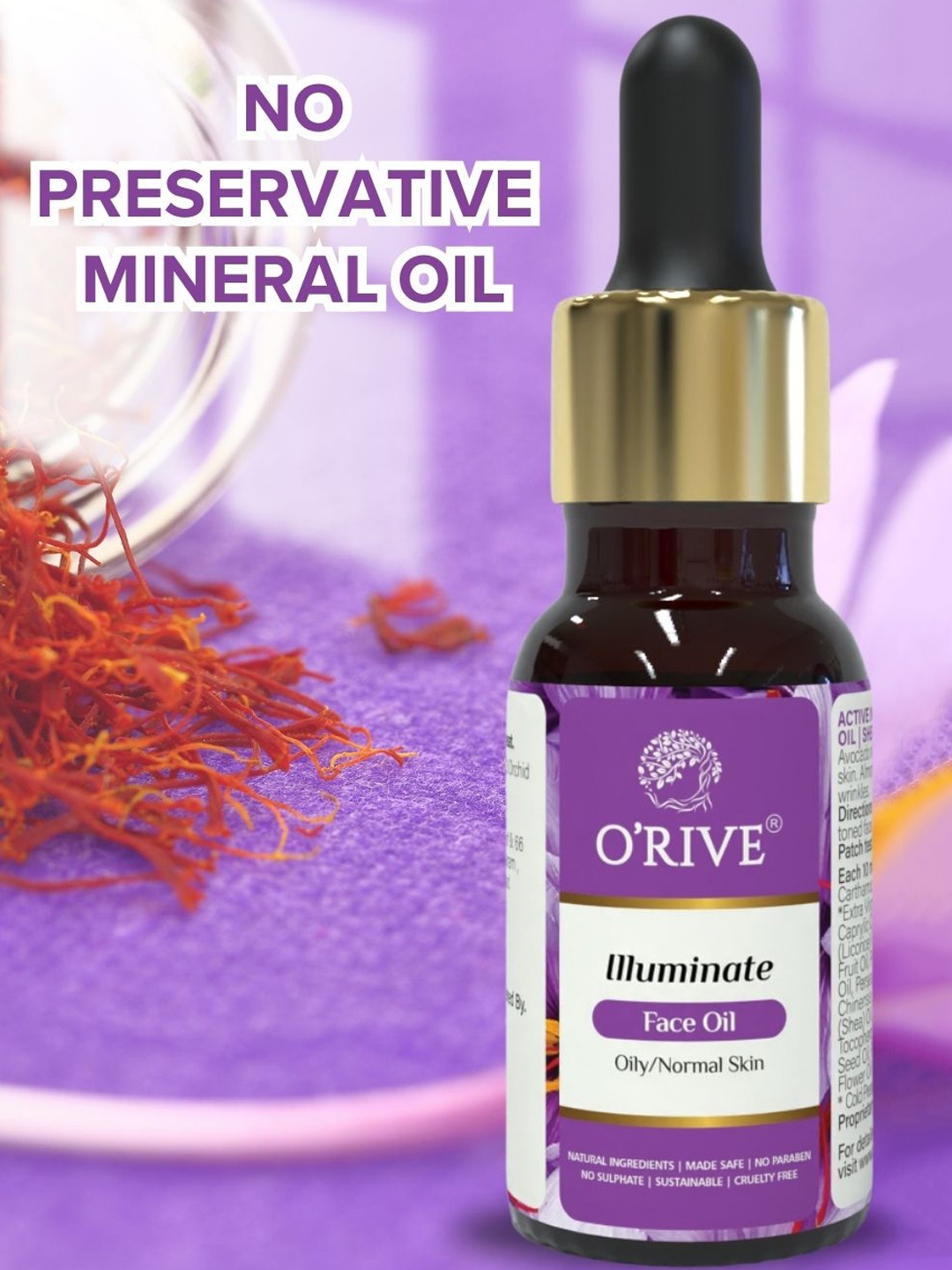 

ORIVE ORGANICS Illuminate Lightweight Non Sticky Glow Face Oil - 15 ml, Yellow