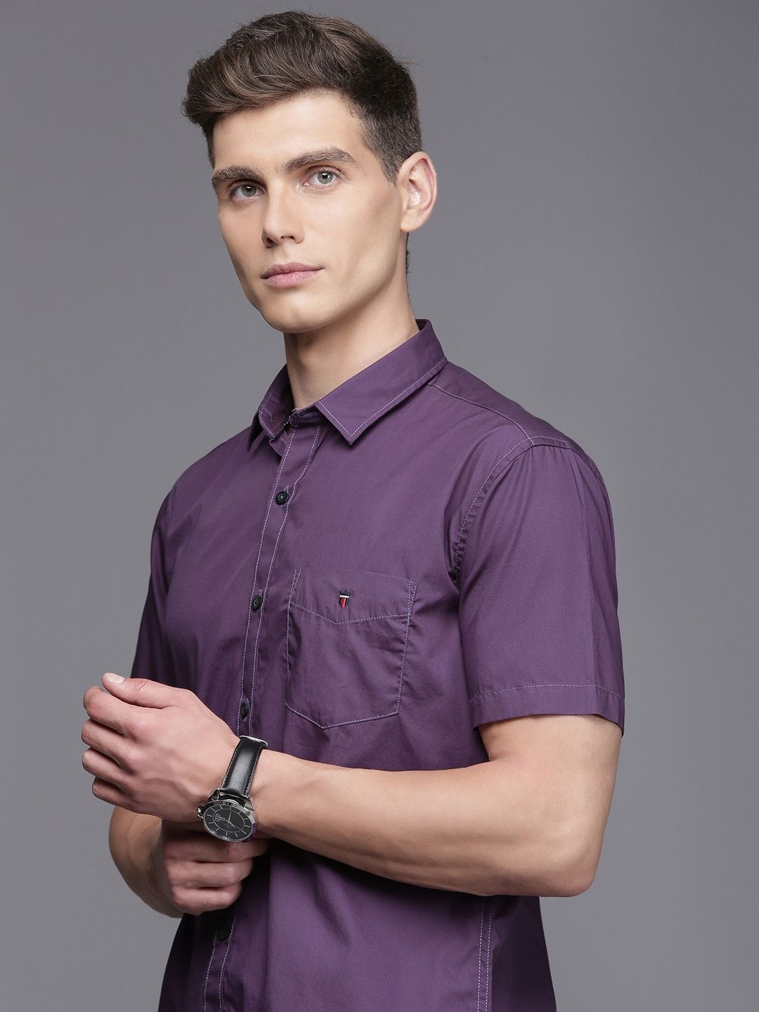 

Louis Philippe Sport Slim Fit Pure Cotton Casual Shirt, Purple