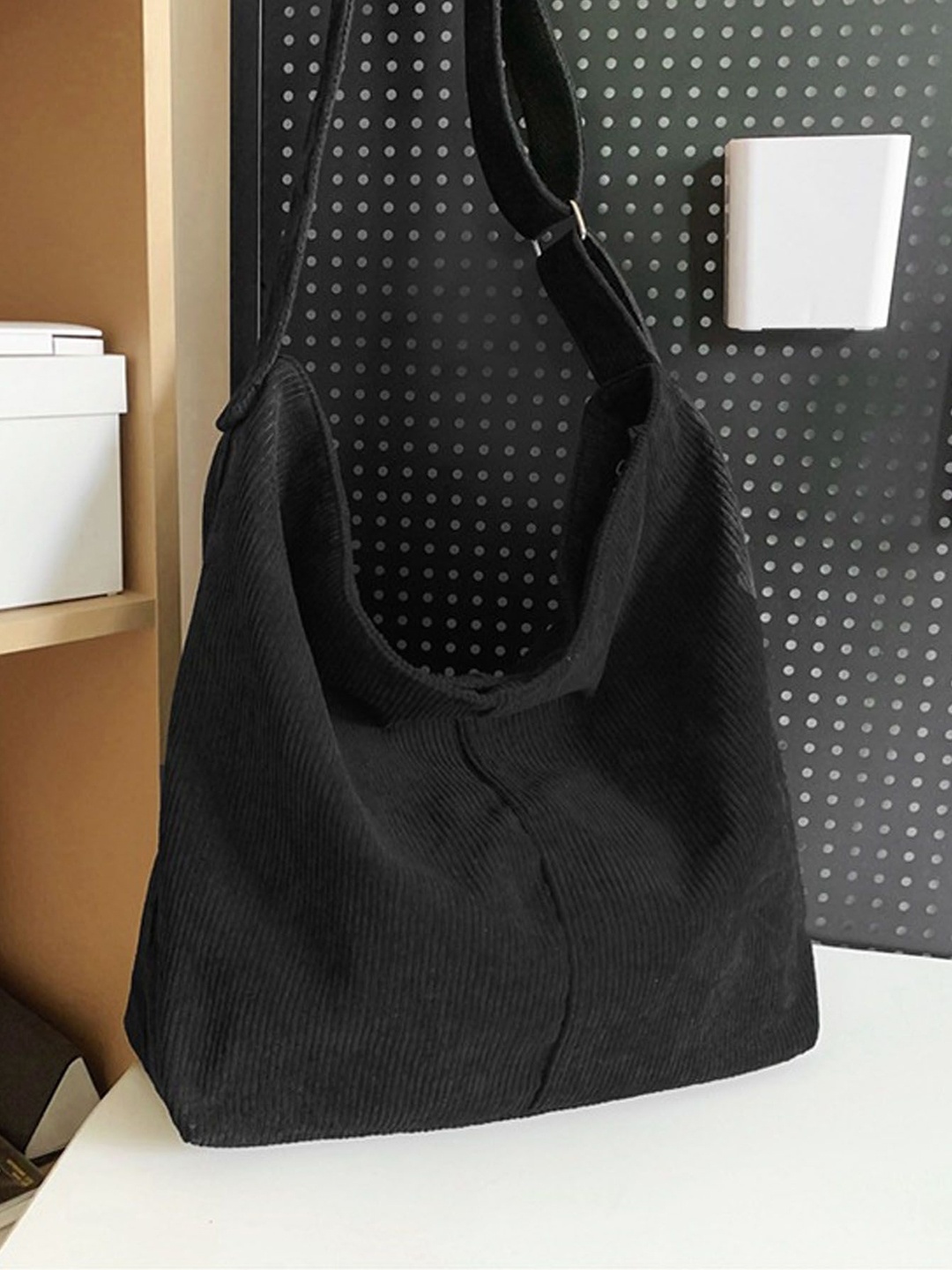 

StyleCast Checked Structured Handheld Bag with Cut Work, Na