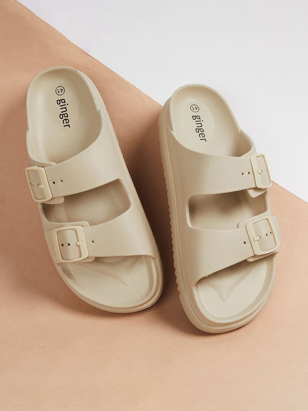 

Ginger by Lifestyle Women Rubber Sliders, Beige