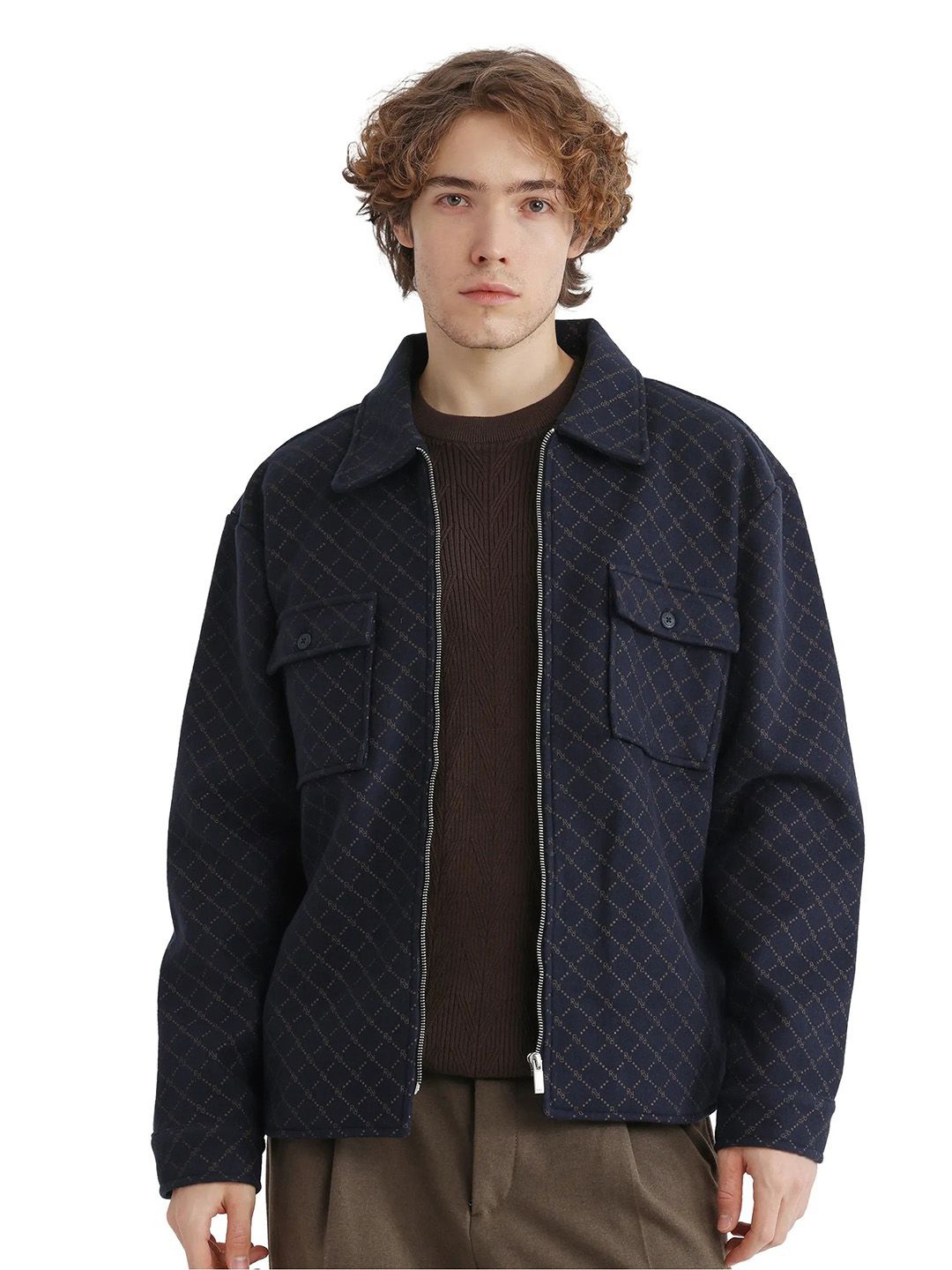 

RARE RABBIT Men Geometric Quilted Jacket, Navy blue