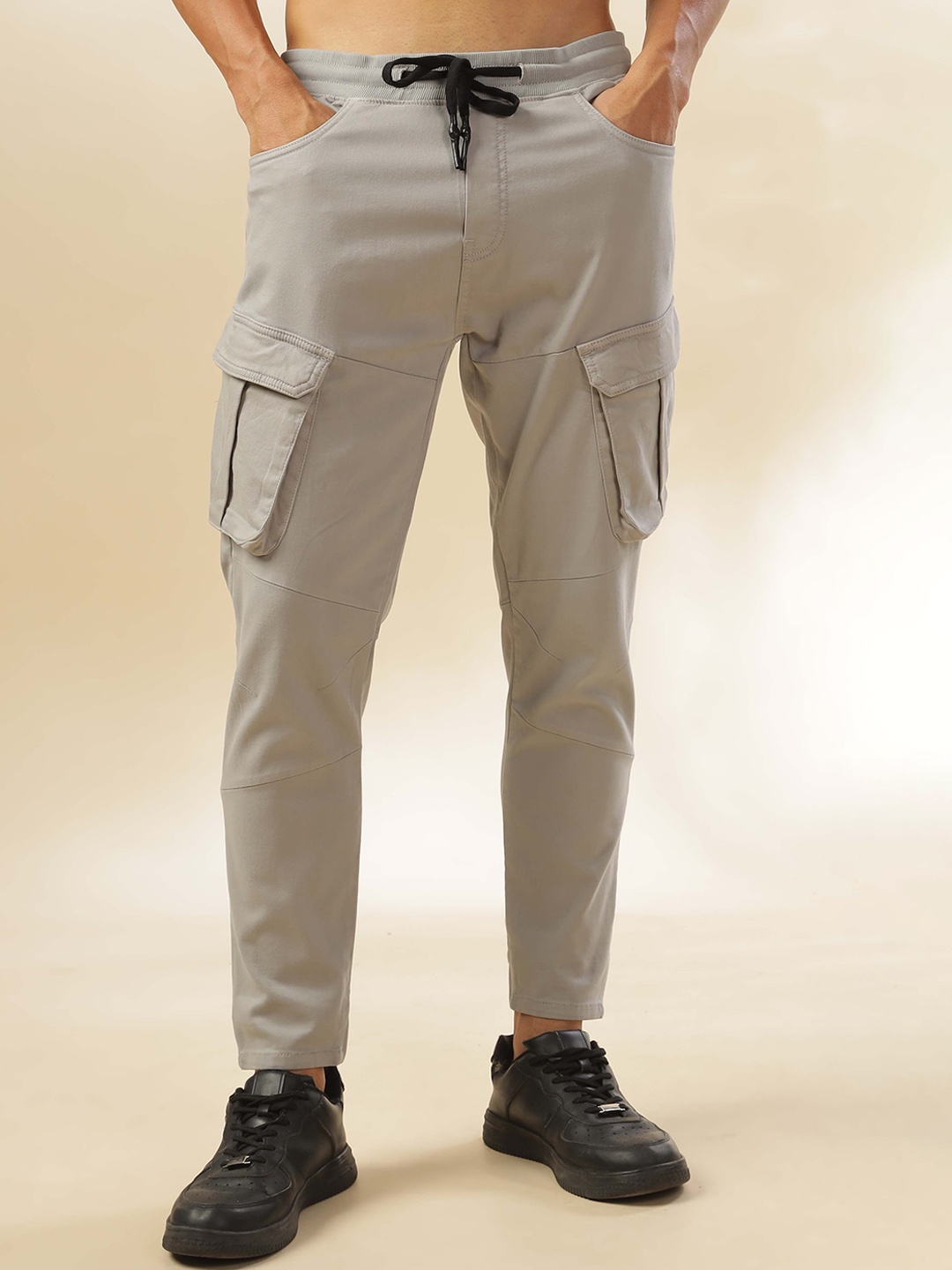 

HERE&NOW Men Slim Fit Joggers Trousers, Grey