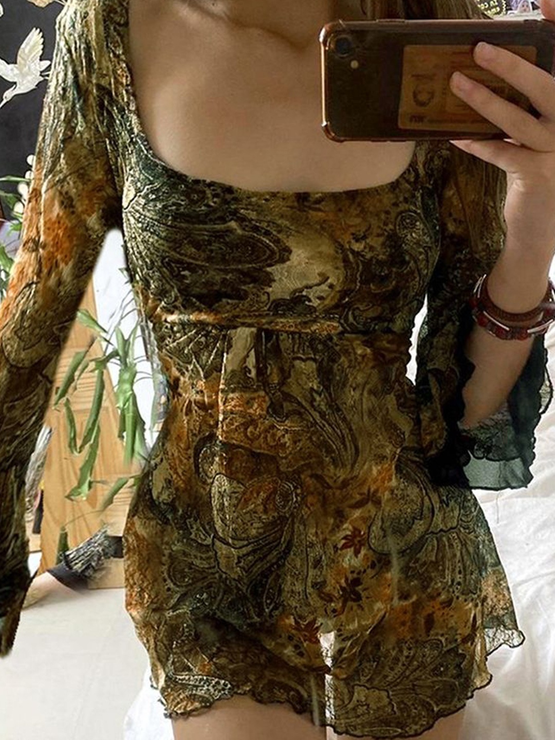 

LULU & SKY Print Sheath Mini Dress, Green