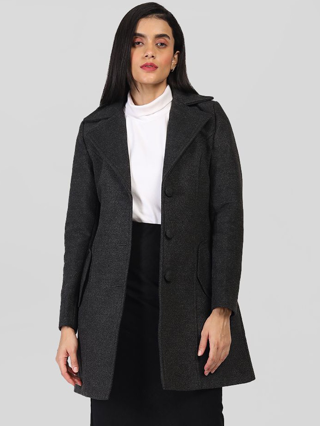 

The Roadster Lifestyle Co Single Breasted Winter Parka Coat, Grey