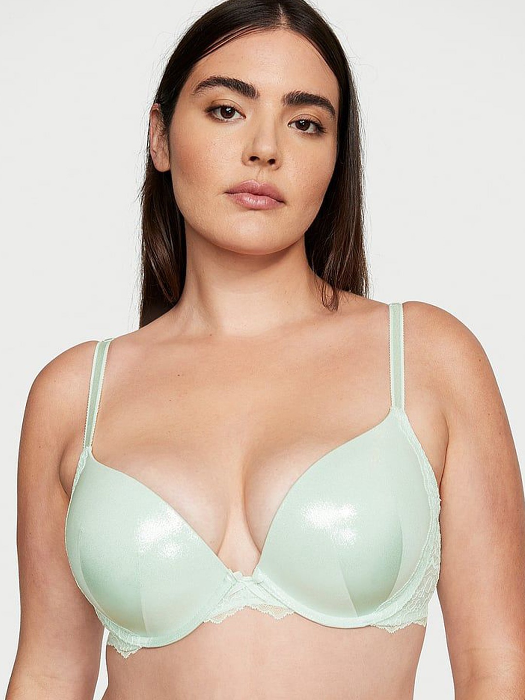 

Victoria's Secret Bra Half Coverage Underwired Heavily Padded, Green