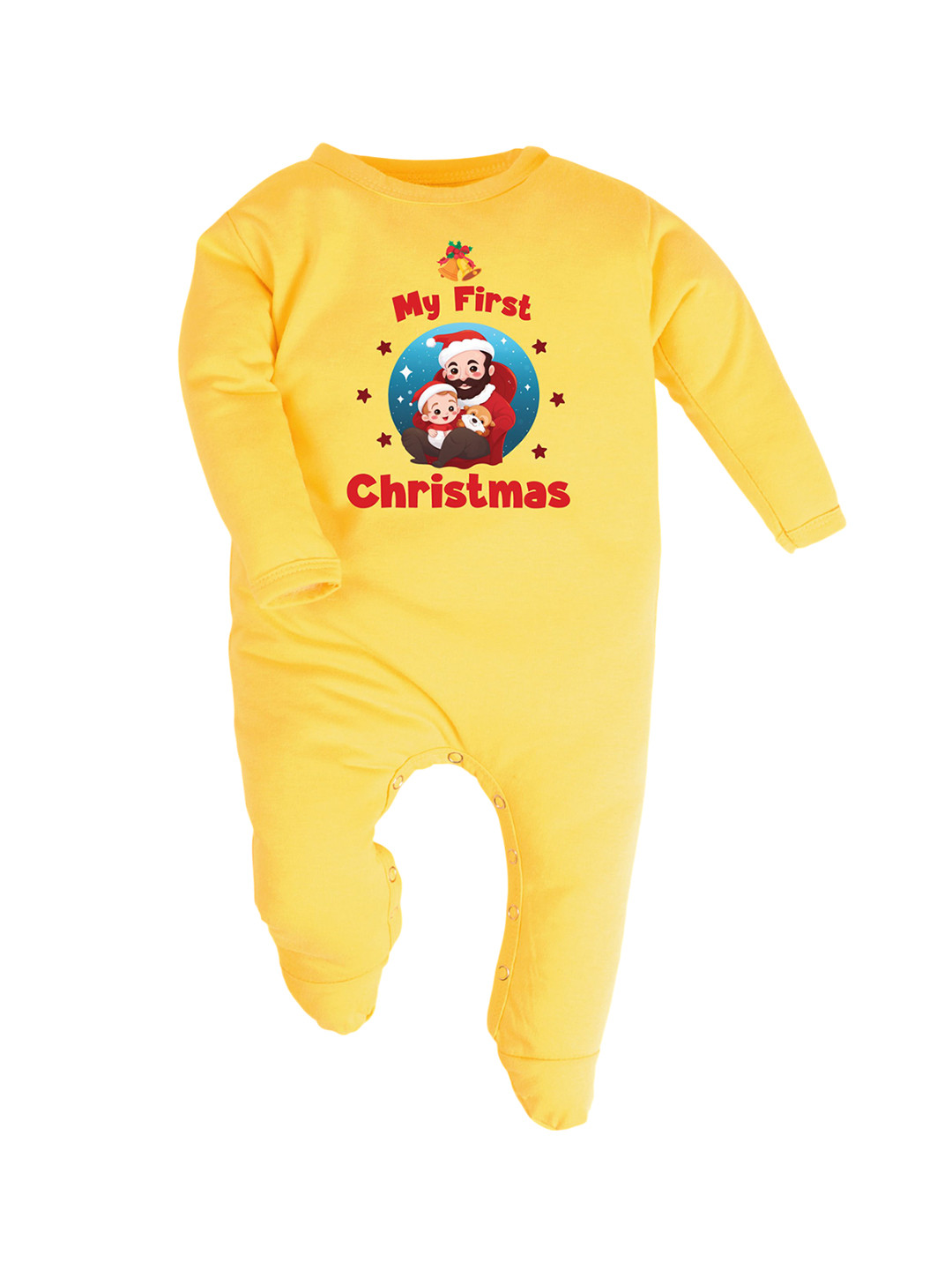 

FFLIRTYGO Kids Printed Cotton Sleepsuit, Yellow