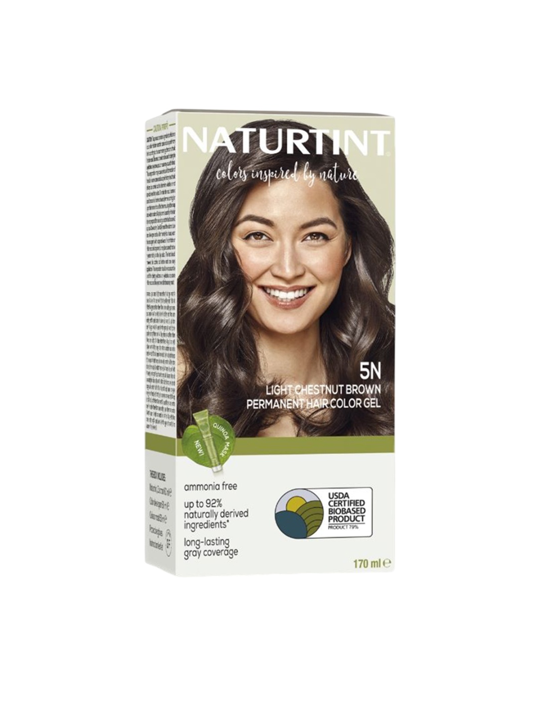 

Naturtint Pure Grey Coverage Permanent Hair Color - 170 ml- 5N Light Chestnut Brown