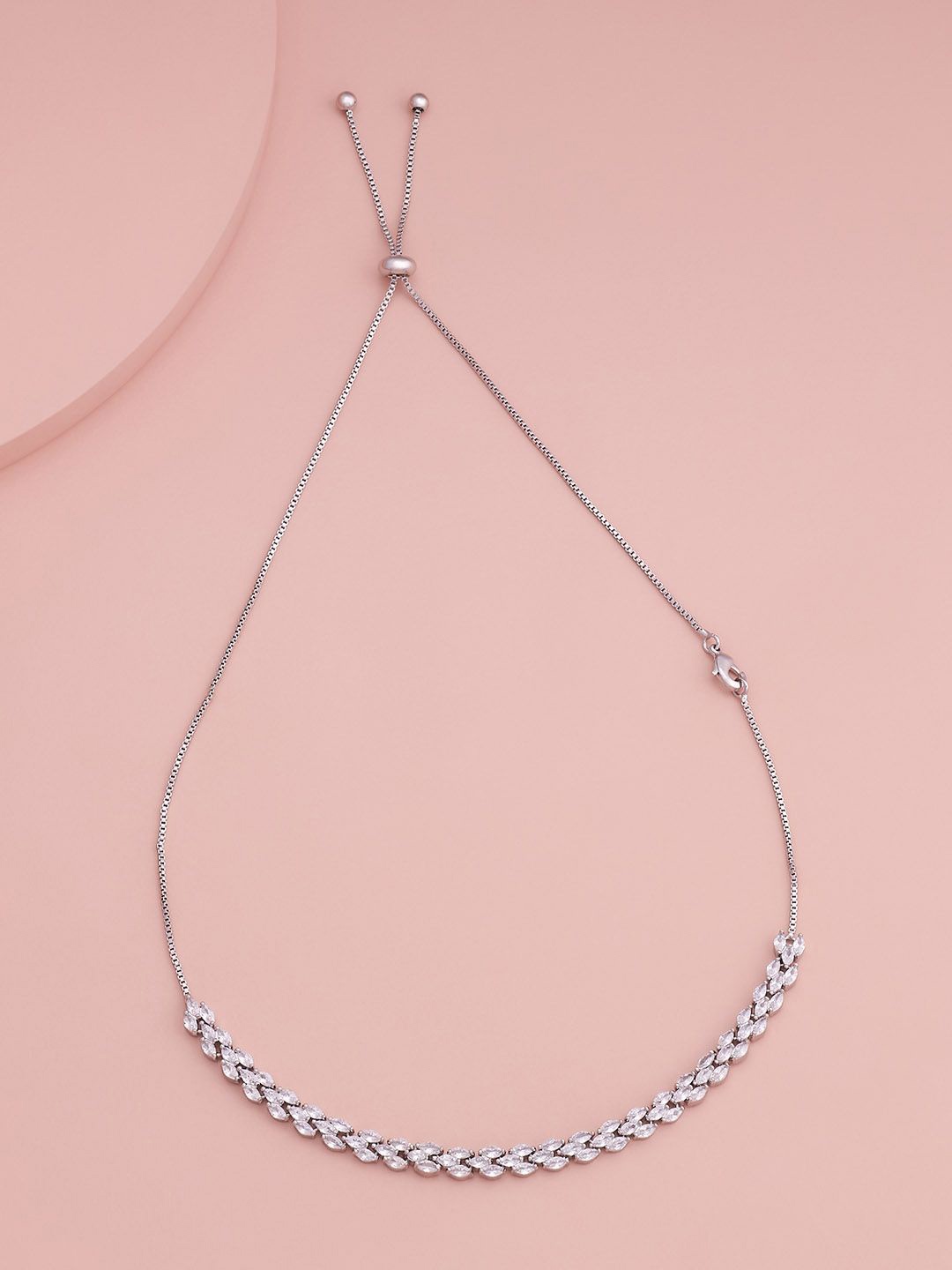 

Kushal's Fashion Jewellery Copper Rhodium-Plated Necklace, Silver